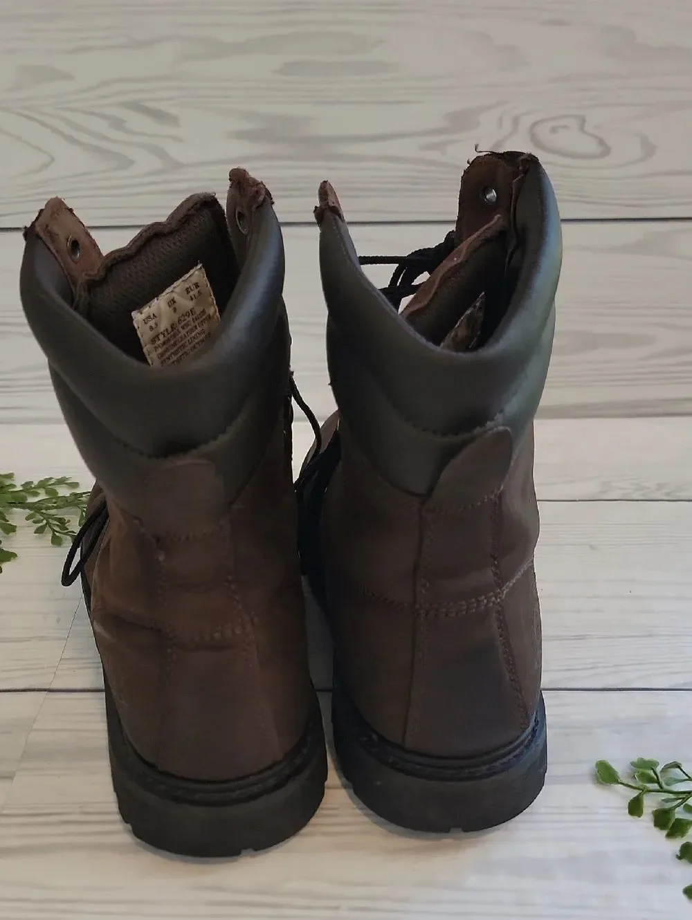 Western Chief Leather Men's Brown Lace-Up Work Boots Size 8.5